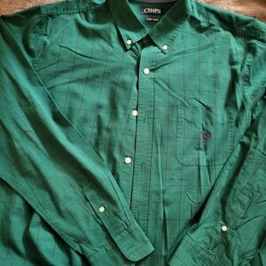 Chaps Men's Green Button-Down Shirt